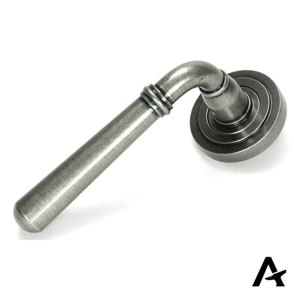 NEWBURY LEVER HANDLE+ROSE SPRUNG ART DECO 53x126x64 PEW - 46464 by MARCHES (ANVIL) ARCHITECTURAL HARDWARE