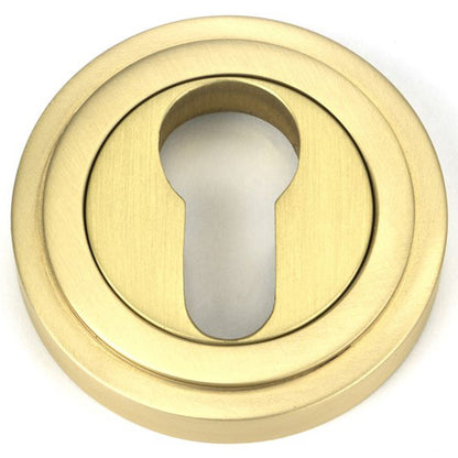 ESCUTCHEON ROUND EURO CNC ART DECO 53x8 SBR - 50877 by MARCHES (ANVIL) ARCHITECTURAL HARDWARE