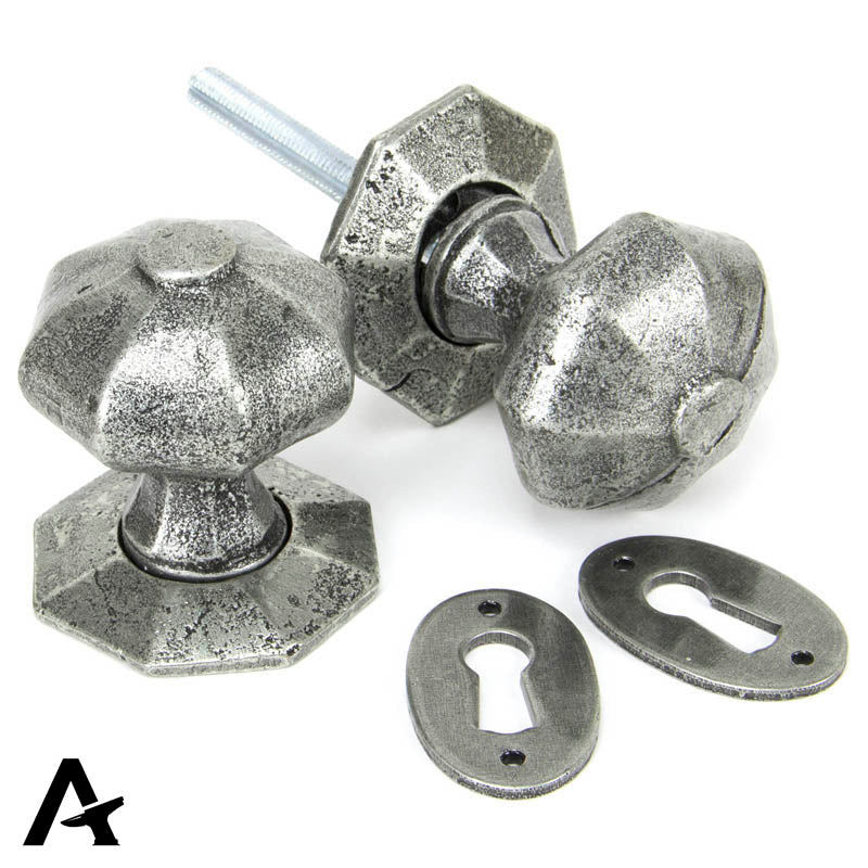 OCTAGONAL MORTICE RIM KNOB 54x66x57 PEW