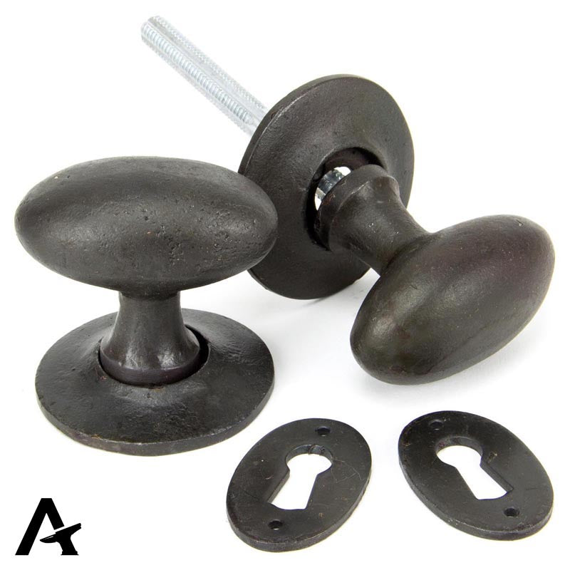 OVAL MORTICE/RIM KNOB 63x63x60 BWX