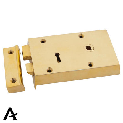 RIM LOCK SMALL RH 140x86x25 PBR - 83580 by MARCHES (ANVIL) ARCHITECTURAL HARDWARE