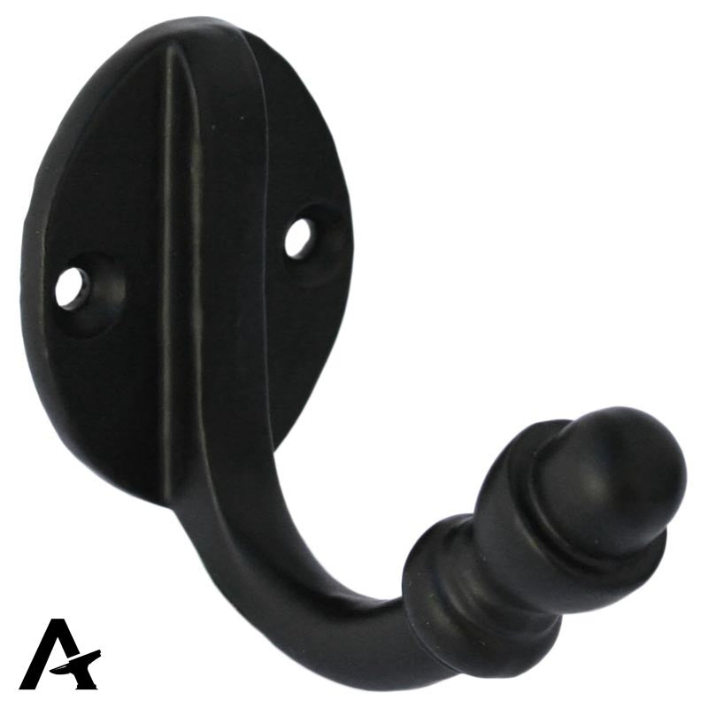 COAT HOOK 58x38x70 BLK - 83522 by MARCHES (ANVIL) ARCHITECTURAL HARDWARE