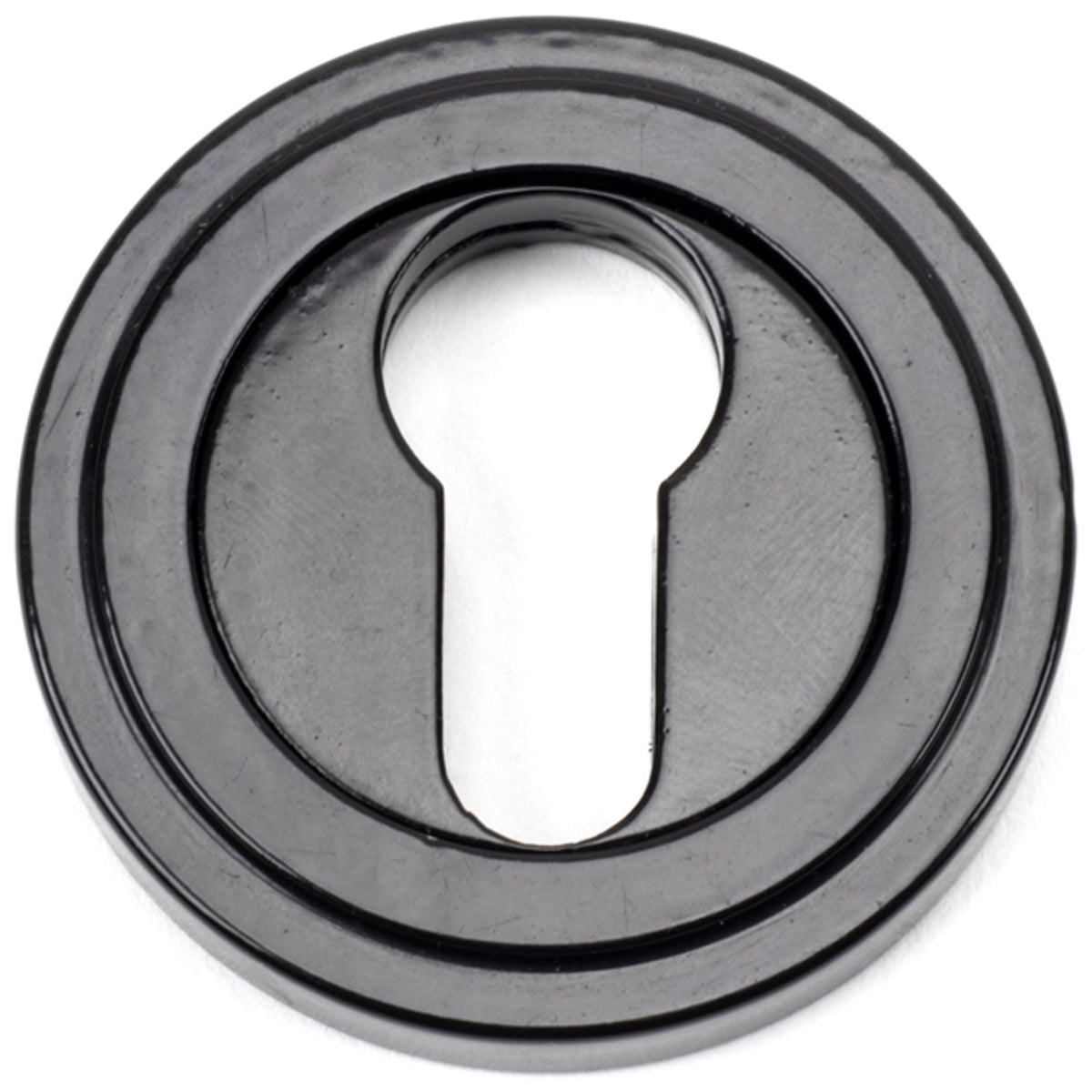 ESCUTCHEON ROUND EURO CNC ART DECO 53x8 BLK