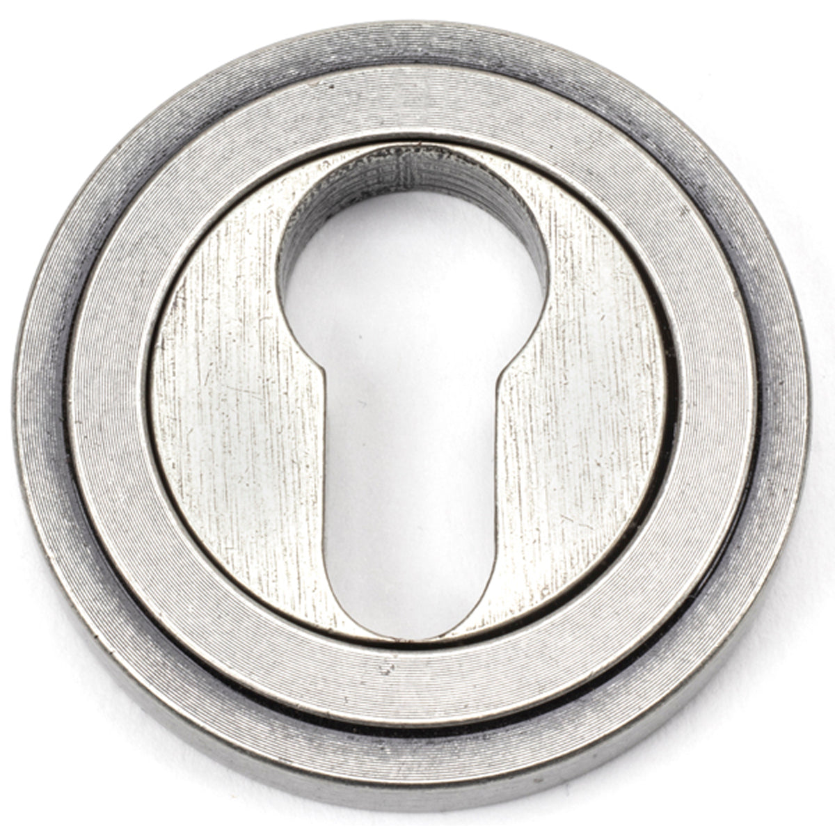 ESCUTCHEON ROUND EURO CNC ART DECO 53x8 PEW