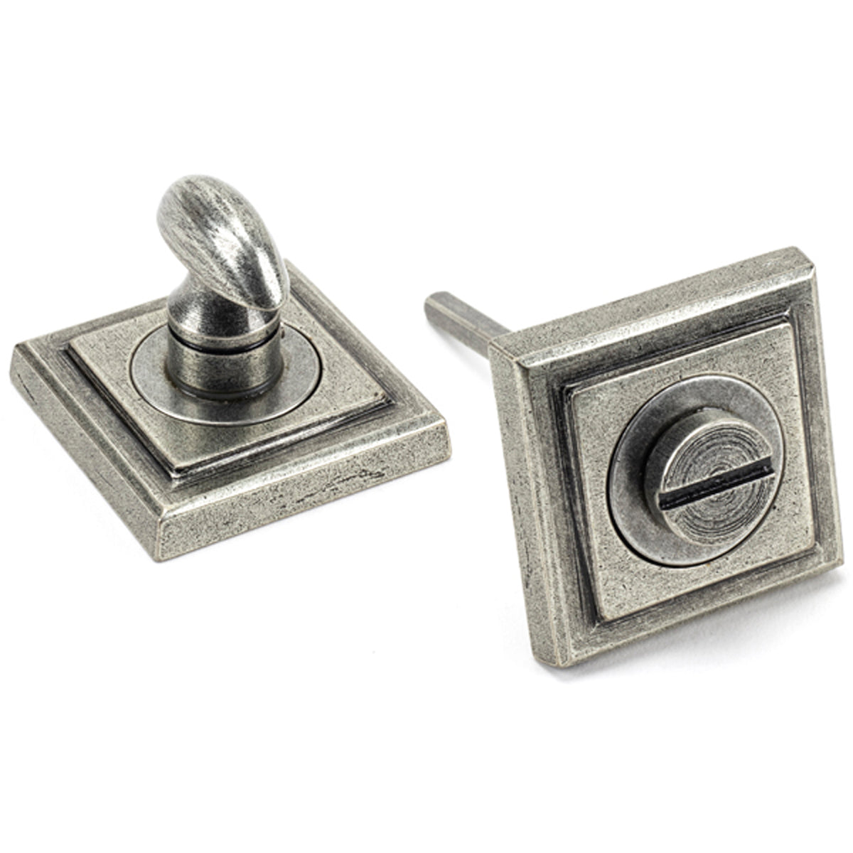 THUMBTURN SET ROUND CNC SQUARE 53x53x45 PEW