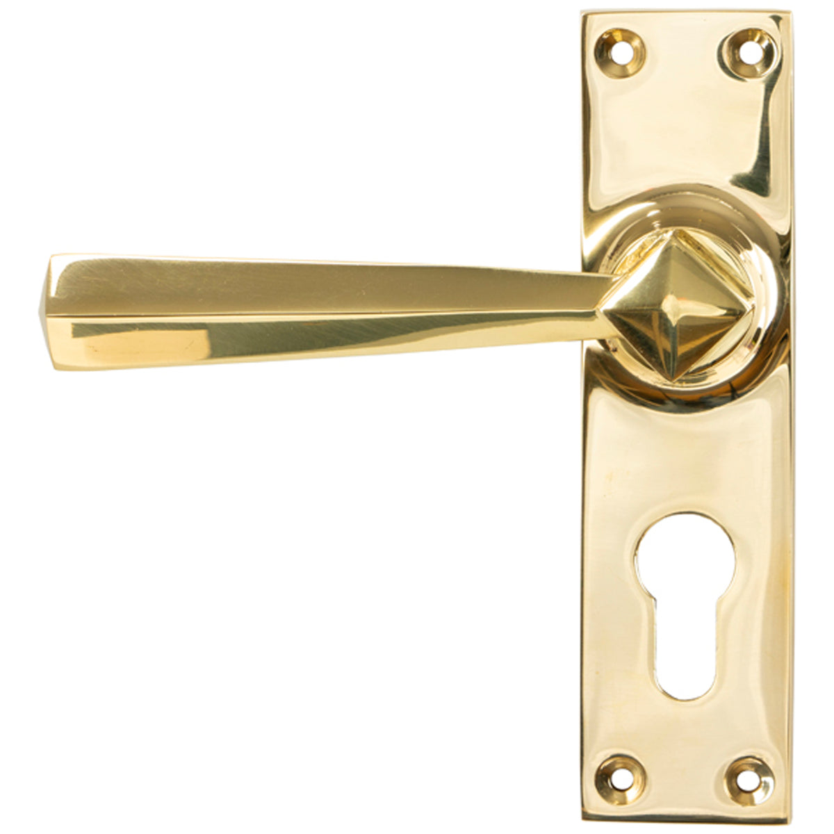 STRAIGHT LEVER HANDLE EURO LOCK 124x148x50 PBR - 45761 by MARCHES (ANVIL) ARCHITECTURAL HARDWARE
