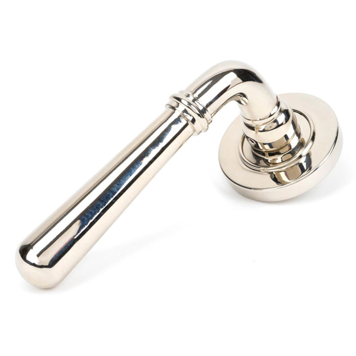 NEWBURY LEVER HANDLE+ROSE SPRUNG PLAIN 53x126x64 PNP