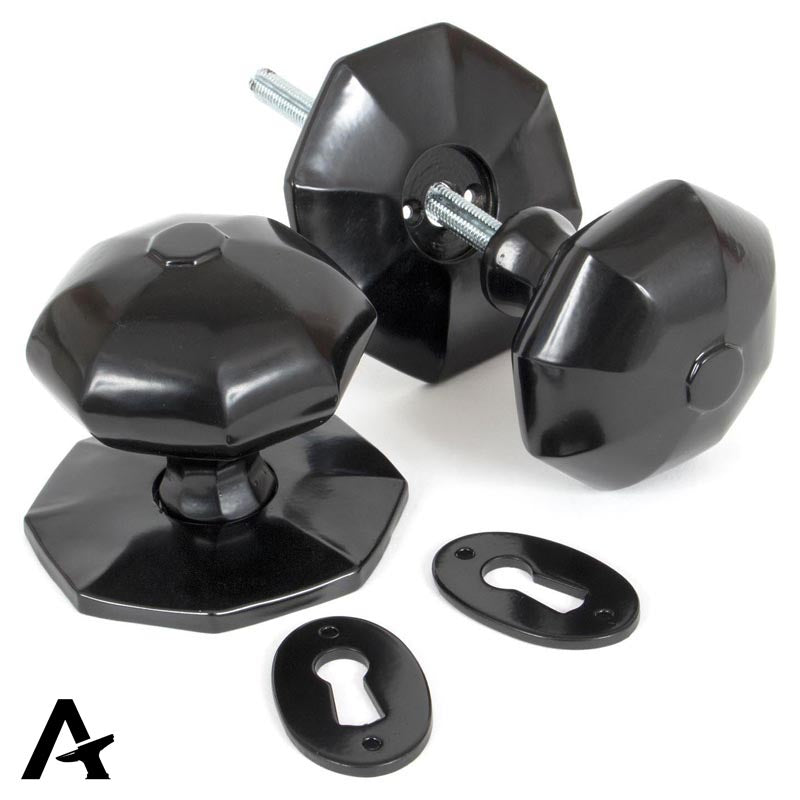 OCTAGONAL MORTICE RIM KNOB 72x76x87 BLK by MARCHES (ANVIL) ARCHITECTURAL HARDWARE