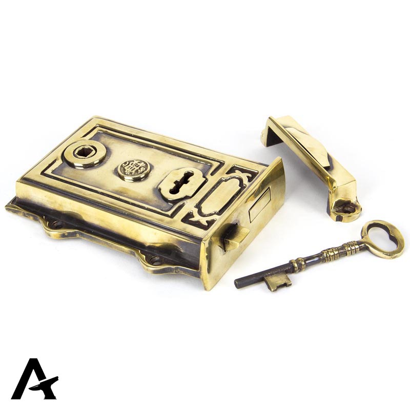 DAVENPORT RIM LOCK 168x123x25 AGBR - 91528 by MARCHES (ANVIL) ARCHITECTURAL HARDWARE