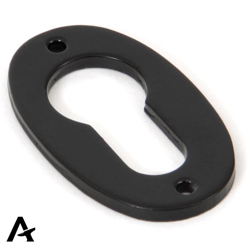 ESCUTCHEON EURO OVAL 51x31x2.5 BLK