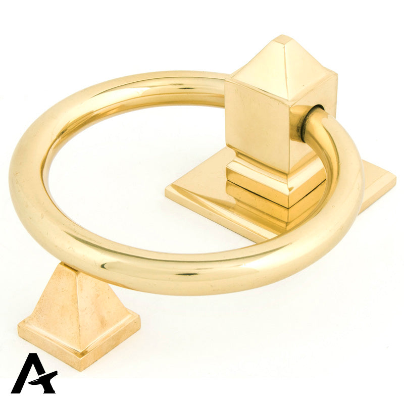 RING DOOR KNOCKER SLIM 124x62x65 PBR - 83836 by MARCHES (ANVIL) ARCHITECTURAL HARDWARE