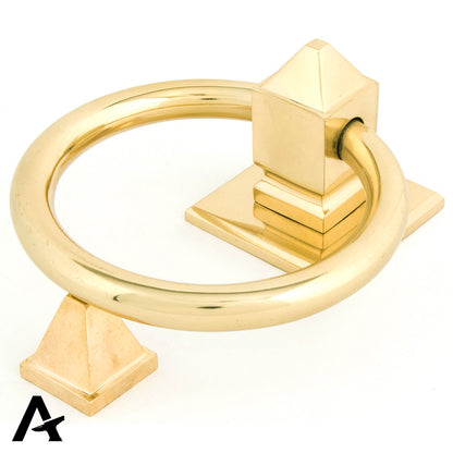 RING DOOR KNOCKER SLIM 124x62x65 PBR - 83836 by MARCHES (ANVIL) ARCHITECTURAL HARDWARE