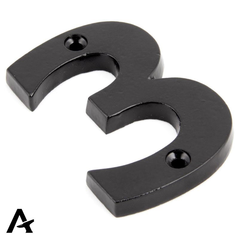 NUMERAL 3 78x52x8 BLK