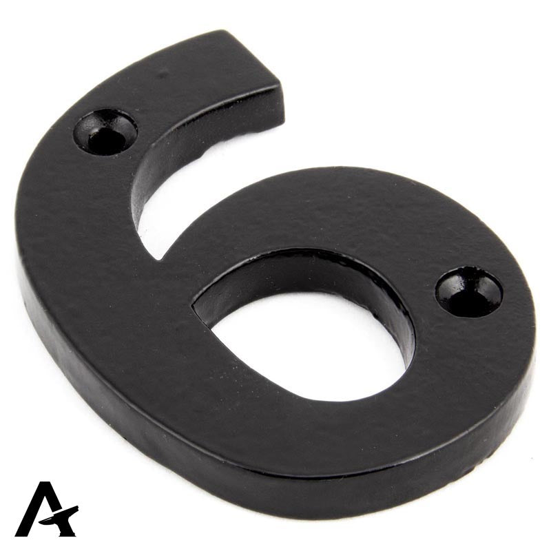 NUMERAL 6 78x52x8 BLK