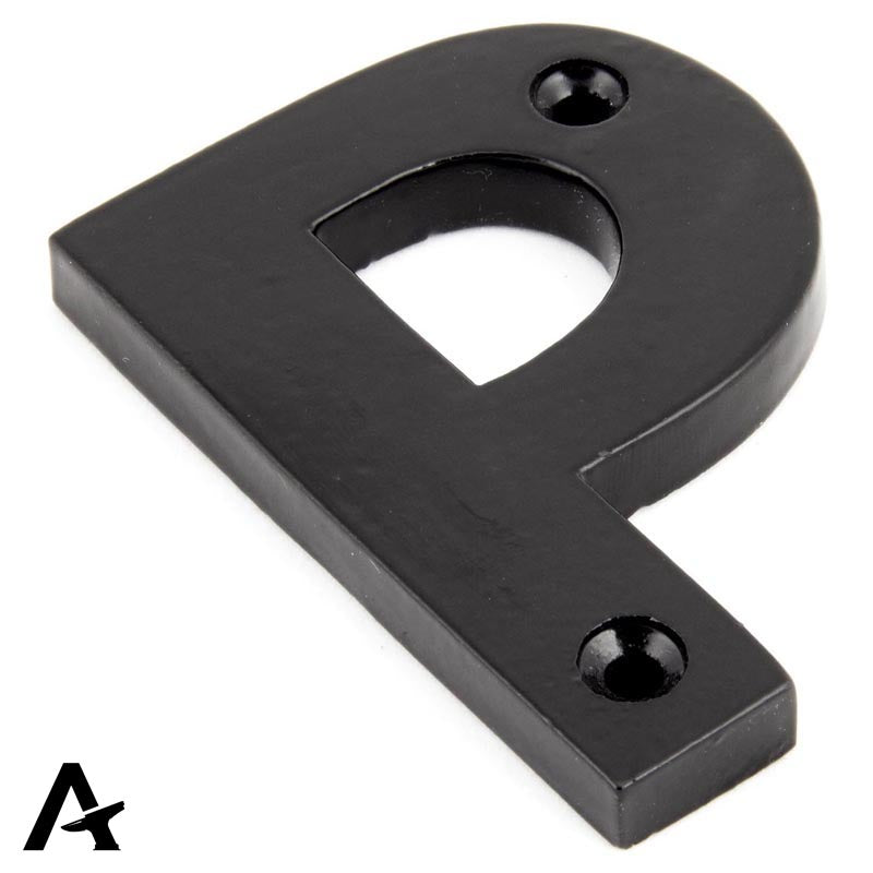LETTER P 78x56x8 BLK