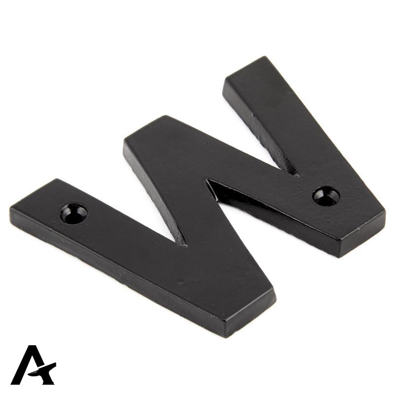 LETTER W 78x100x8 BLK