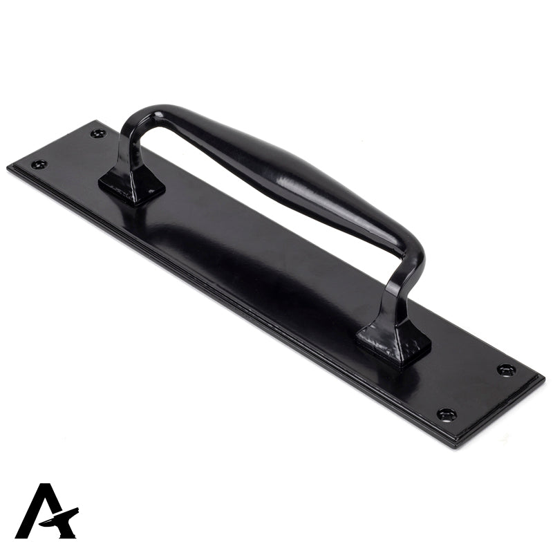 PULL HANDLE+PLATE 318x65x56 BLK - 33466 by MARCHES (ANVIL) ARCHITECTURAL HARDWARE