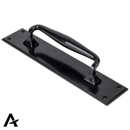 PULL HANDLE+PLATE 318x65x56 BLK - 33466 by MARCHES (ANVIL) ARCHITECTURAL HARDWARE
