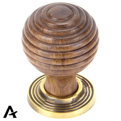 WOODEN BEEHIVE CABINET KNOB 35x50 RWD/ABR - 83875 by MARCHES (ANVIL) ARCHITECTURAL HARDWARE