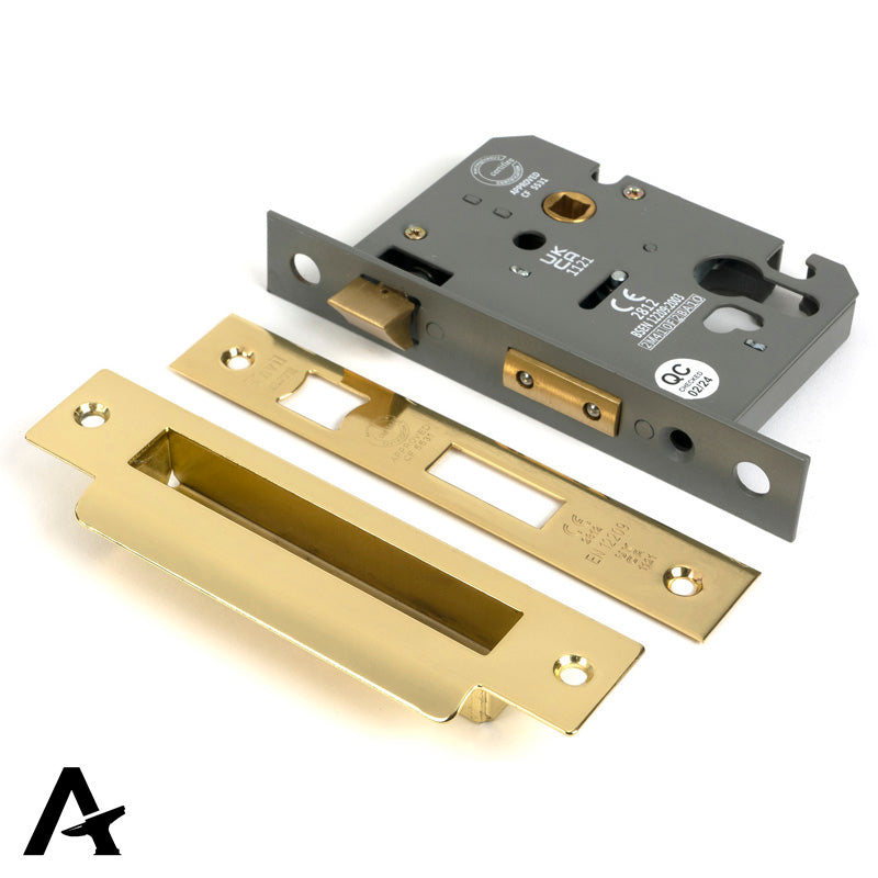 EURO SASH LOCK BS44 76 PBR - 51385 by MARCHES (ANVIL) ARCHITECTURAL HARDWARE