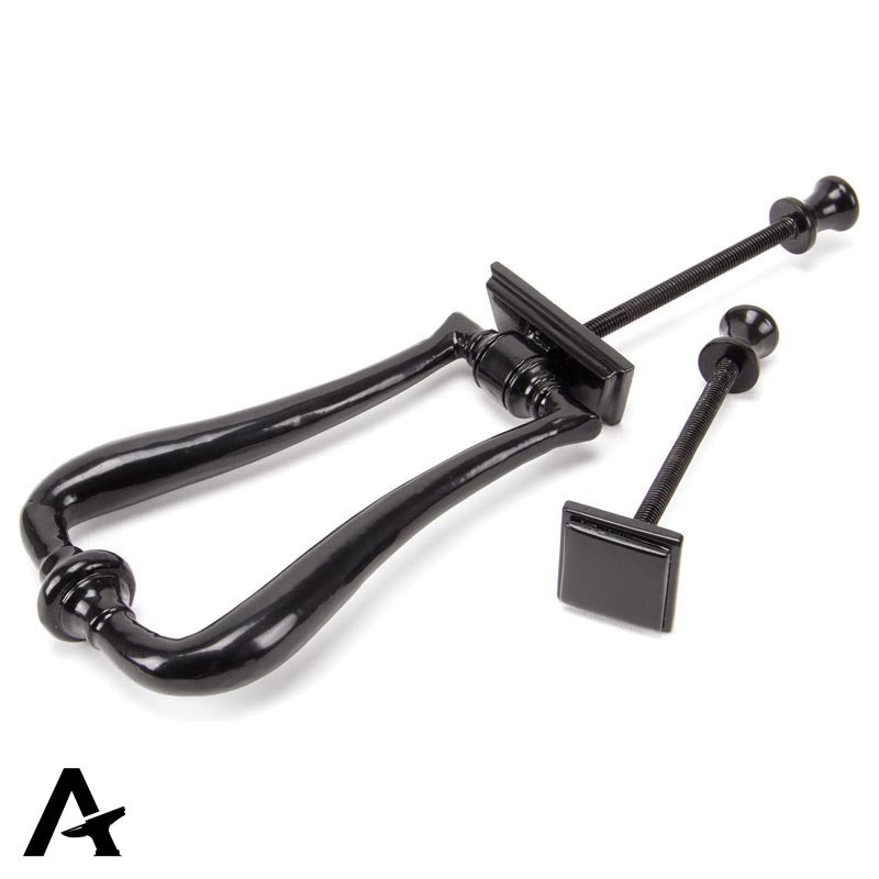ART DECO DOOR KNOCKER 148x90x27 BLK
