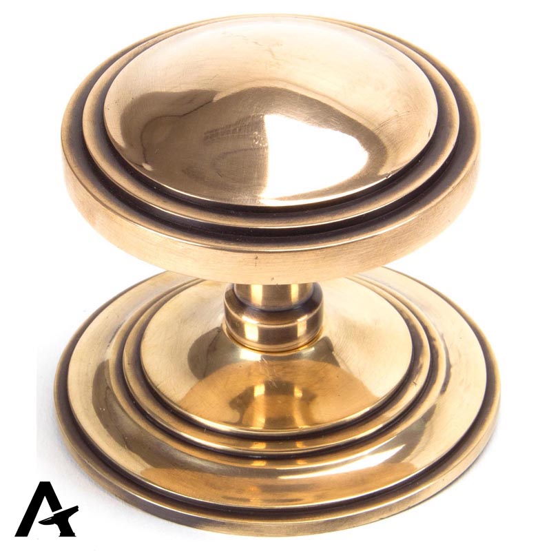 ART DECO CENTRE DOOR KNOB 81x78x90 PBZ - 91946 by MARCHES (ANVIL) ARCHITECTURAL HARDWARE