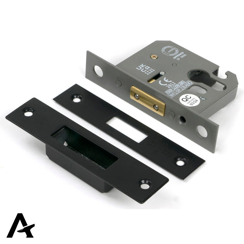 EURO DEAD LOCK BS BS44 64 BLK - 91845 by MARCHES (ANVIL) ARCHITECTURAL HARDWARE