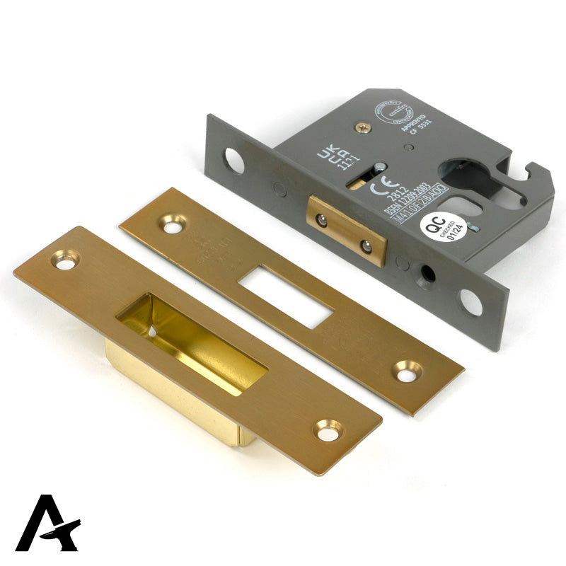 EURO DEAD LOCK BS BS44 64 SBR - 51449 by MARCHES (ANVIL) ARCHITECTURAL HARDWARE