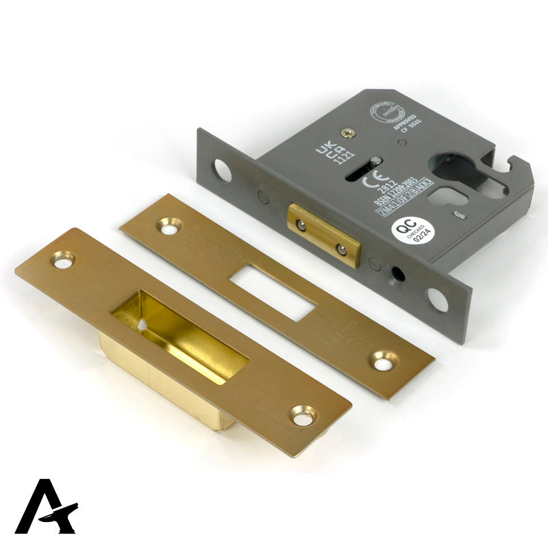 EURO DEAD LOCK BS BS56 76 SBR - 51459 by MARCHES (ANVIL) ARCHITECTURAL HARDWARE