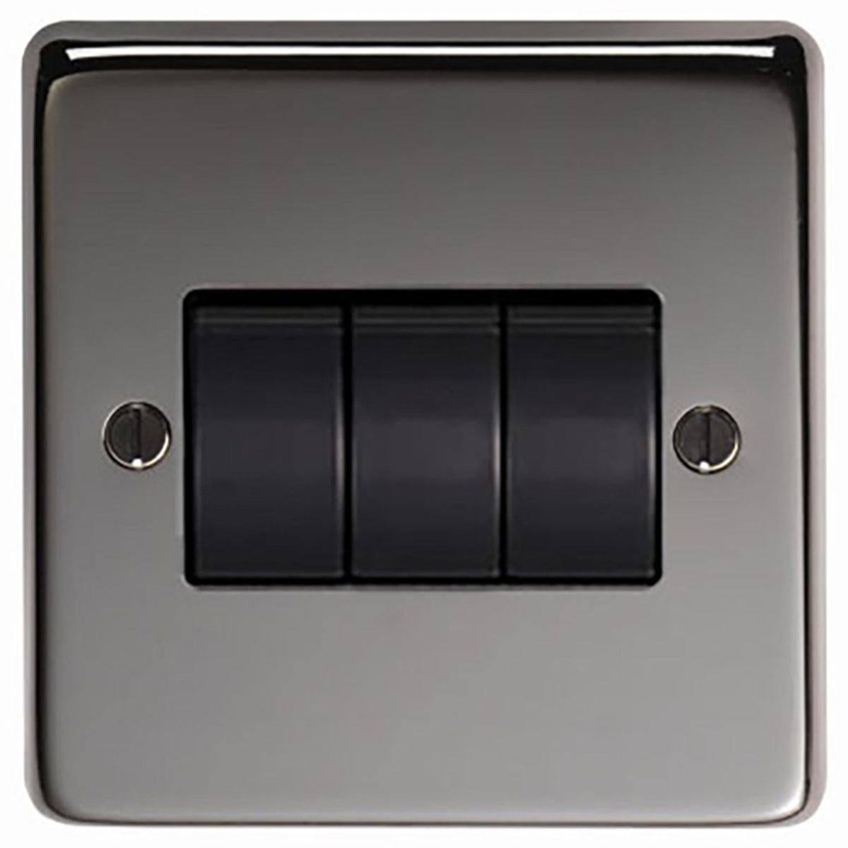 SWITCH 10AMP TRIPLE 86x86x7 BKN