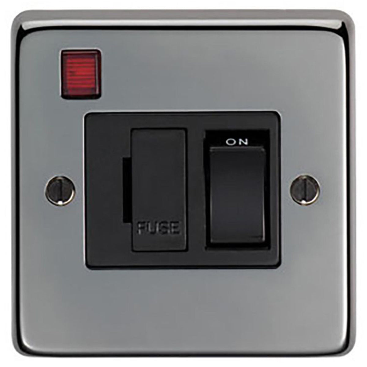SWITCHED FUSE+NEON 13AMP 86x86x7 BKN