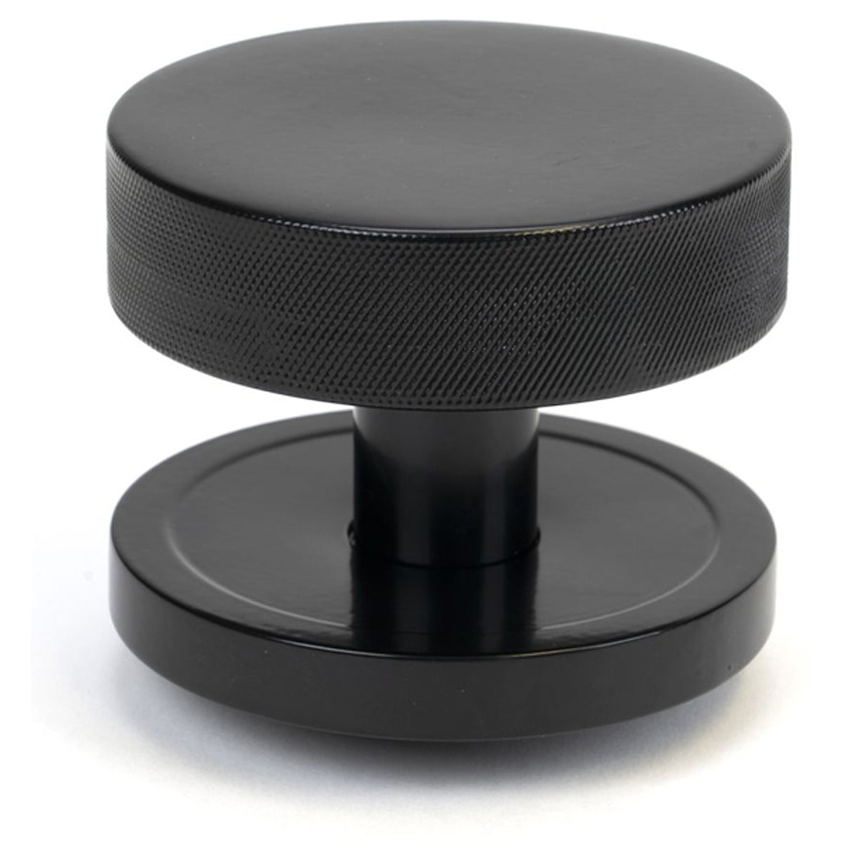BROMPTON CENTRE DOOR KNOB PLAIN 90x70 BLK