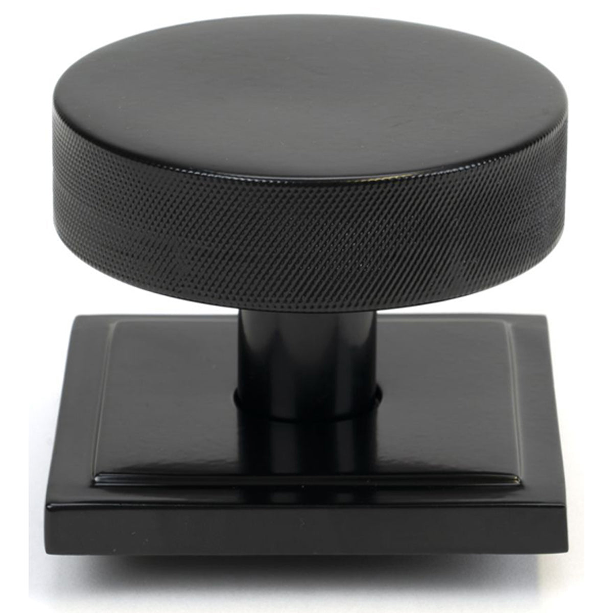 BROMPTON CENTRE DOOR KNOB SQUARE 90x70 BLK