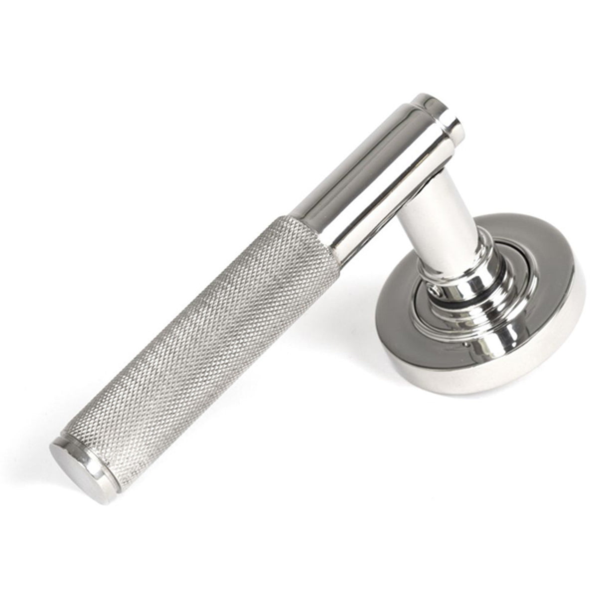 BROMPTON LEVER HANDLE+ROSE SPRUNG PLAIN 53x125x70 PMA