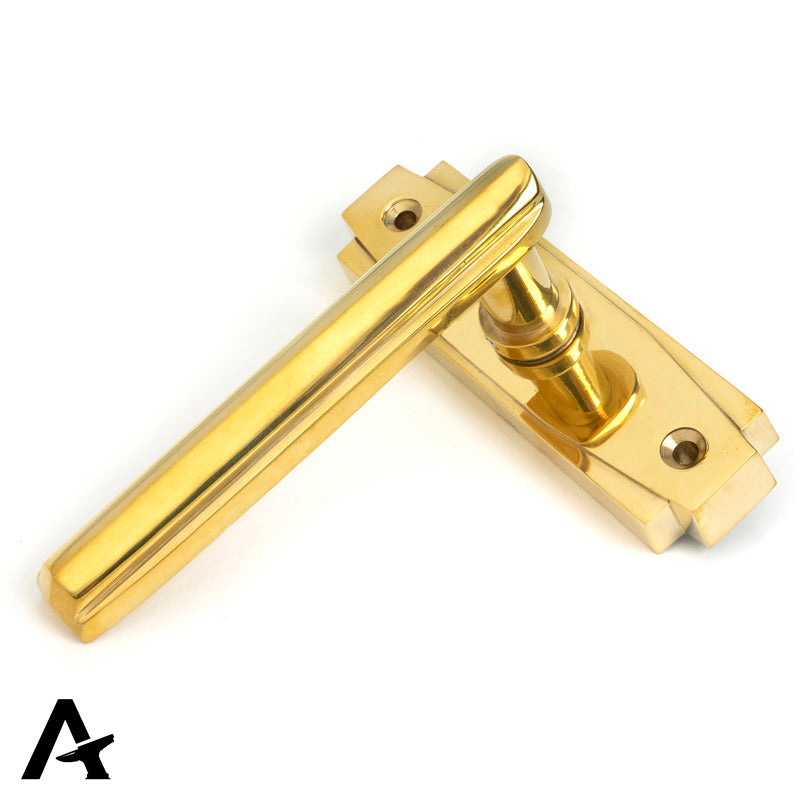 ART DECO LEVER HANDLE+ROSE 130x125x61 PBR - 51191 by MARCHES (ANVIL) ARCHITECTURAL HARDWARE