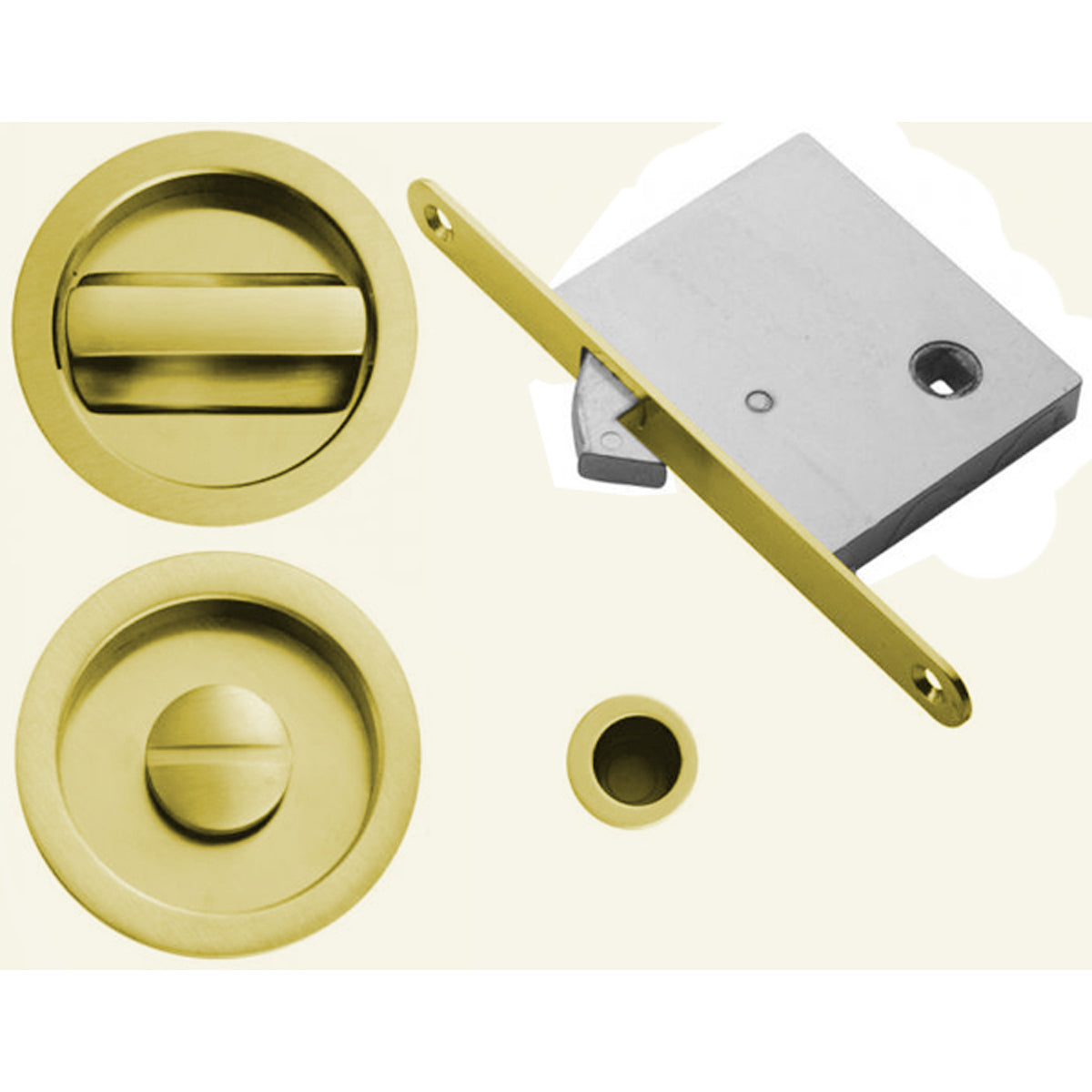 SLIDING DOOR SET+FLUSH D57 PBR ART55B by CARLISLE BRASS