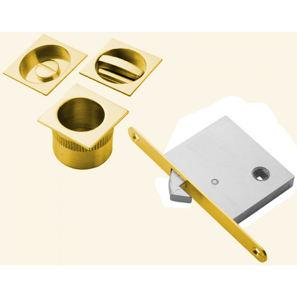 SLIDING DOOR SET+FLUSH 53x53 PBR ART55BQ by CARLISLE BRASS