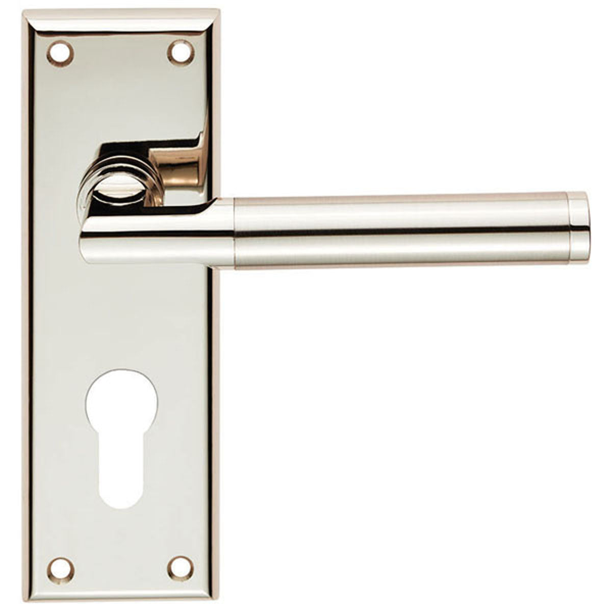 SESSANTA LEVER HANDLE EURO 150x50 PNSN SZR061YPNSN by CARLISLE BRASS