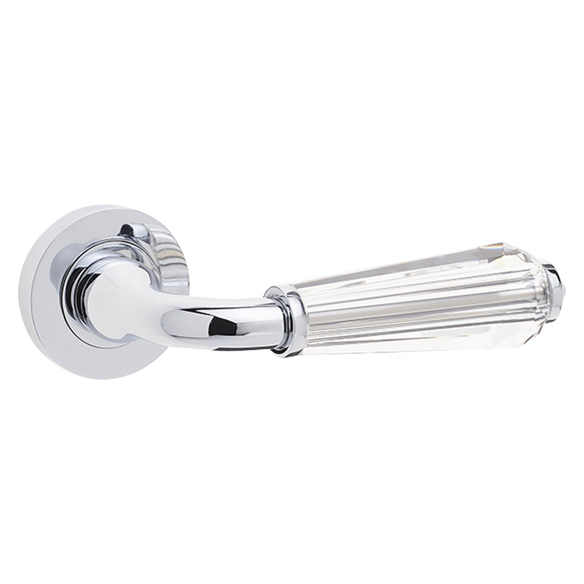 JEDO NATURAL FLUTED GLASS LEVER HANDLE D50x134x71 PCP JH5312PC
