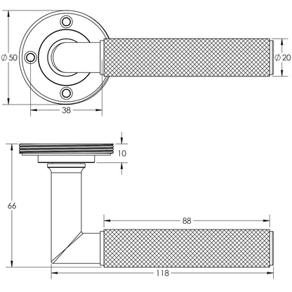 BURLINGTON PICCADILLY LEVER HANDLE D50x118x66 MBK