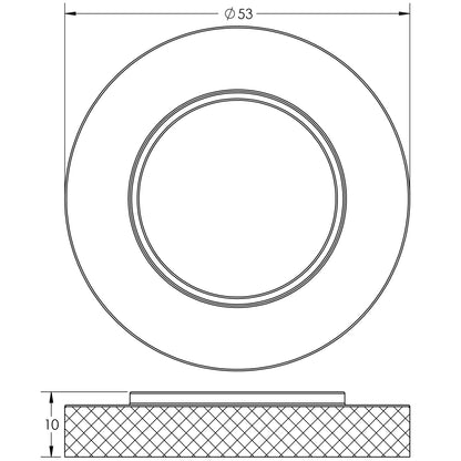 BURLINGTON KNURLED OUTER ROSE RND D53x10 DBZ