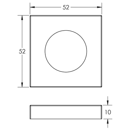 BURLINGTON PLAIN OUTER ROSE SQU 52x52x10 SBR