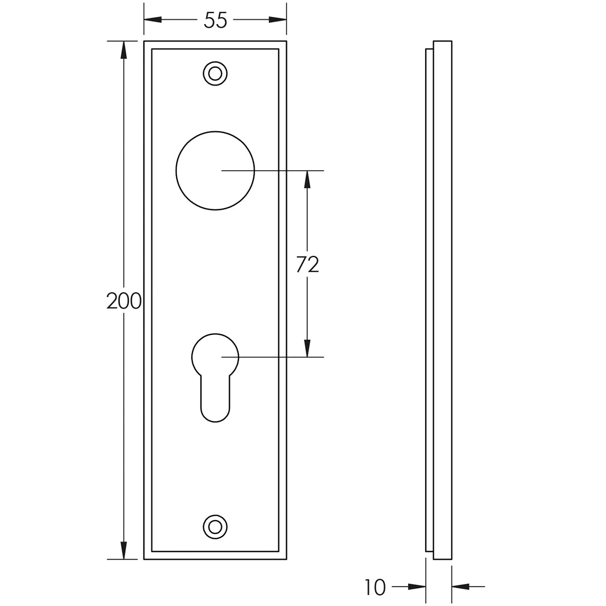 BURLINGTON II LEVER PLATE DIN EURO 72CC 200x55x10 MBK