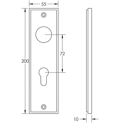 BURLINGTON II LEVER PLATE DIN EURO 72CC 200x55x10 MBK