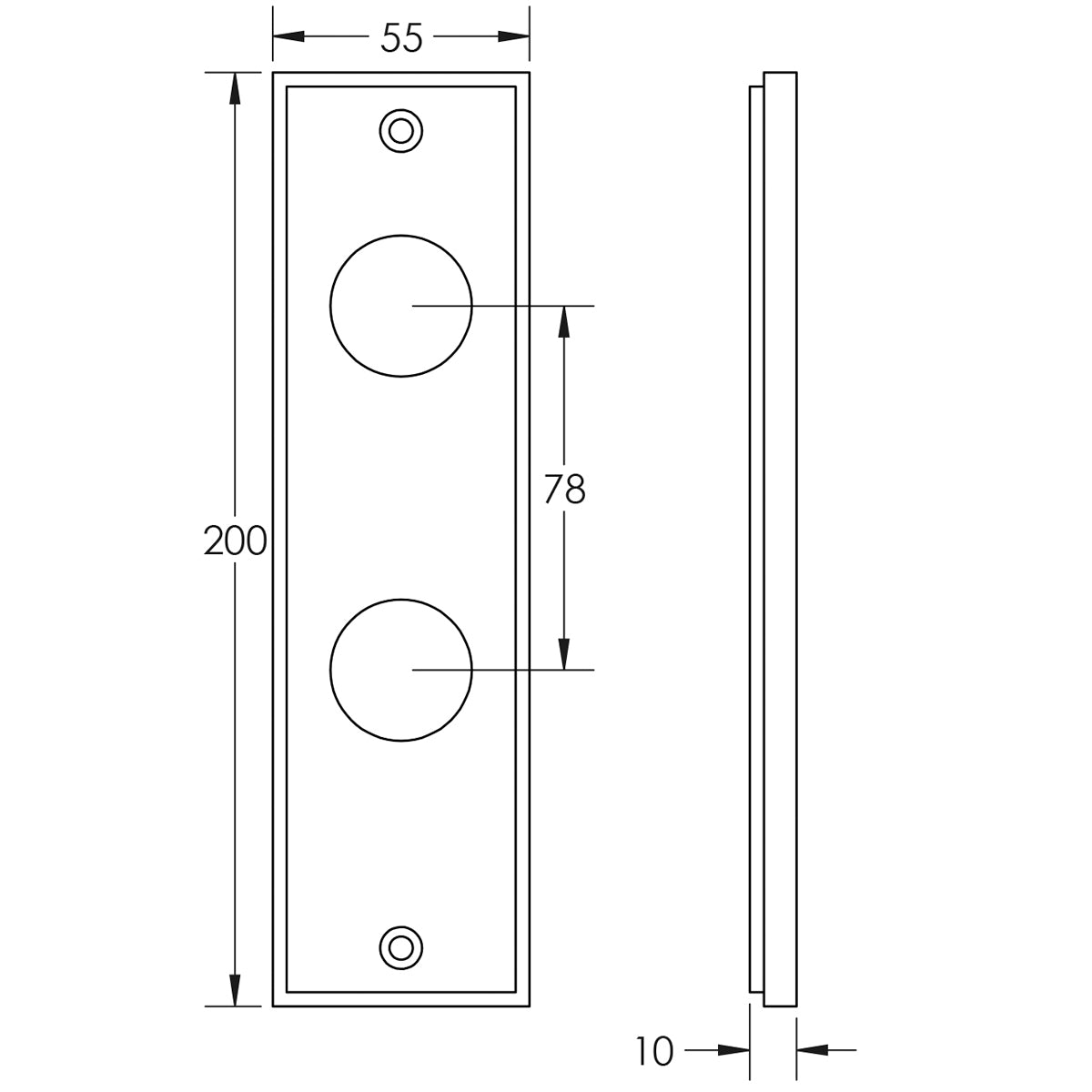 BURLINGTON II LEVER PLATE DIN BATH 78CC 200x55x10 MBK