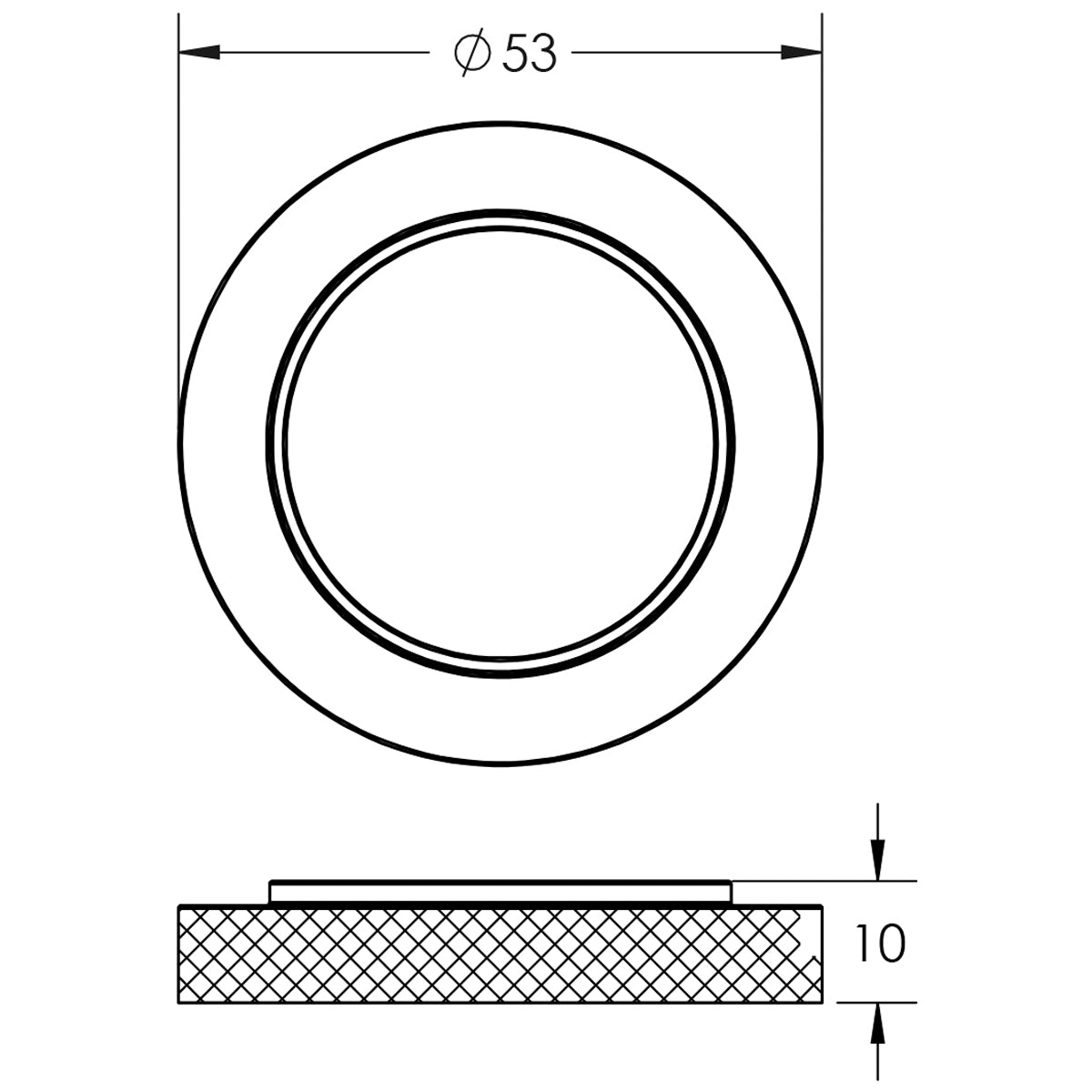 BURLINGTON KNURLED OUTER ROSE D53x10 SBR