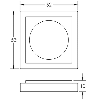 BURLINGTON ESCUTCHEON STEPPED ROSE SQU 52x52x10 SBR