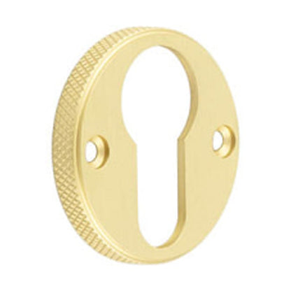 BURLINGTON WESTBOURNE KNURLED EURO PROFILE ESCUTCHEON D40x6 SBR