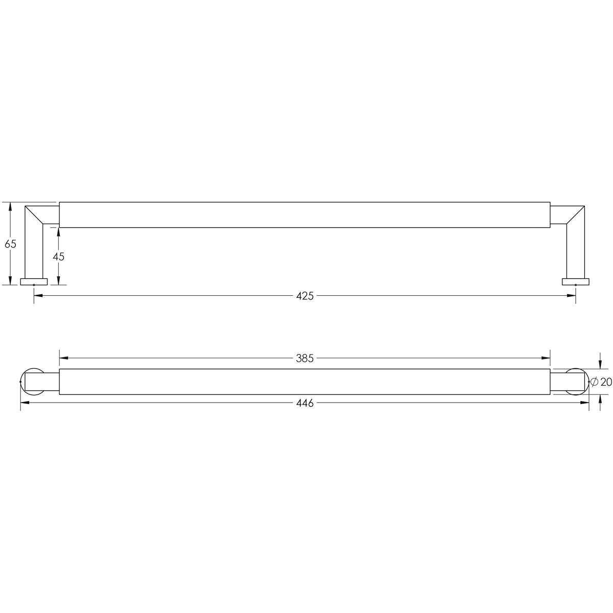 BURLINGTON WESTMINSTER PULL HANDLE FACE 425HC 446x65x20 ABR
