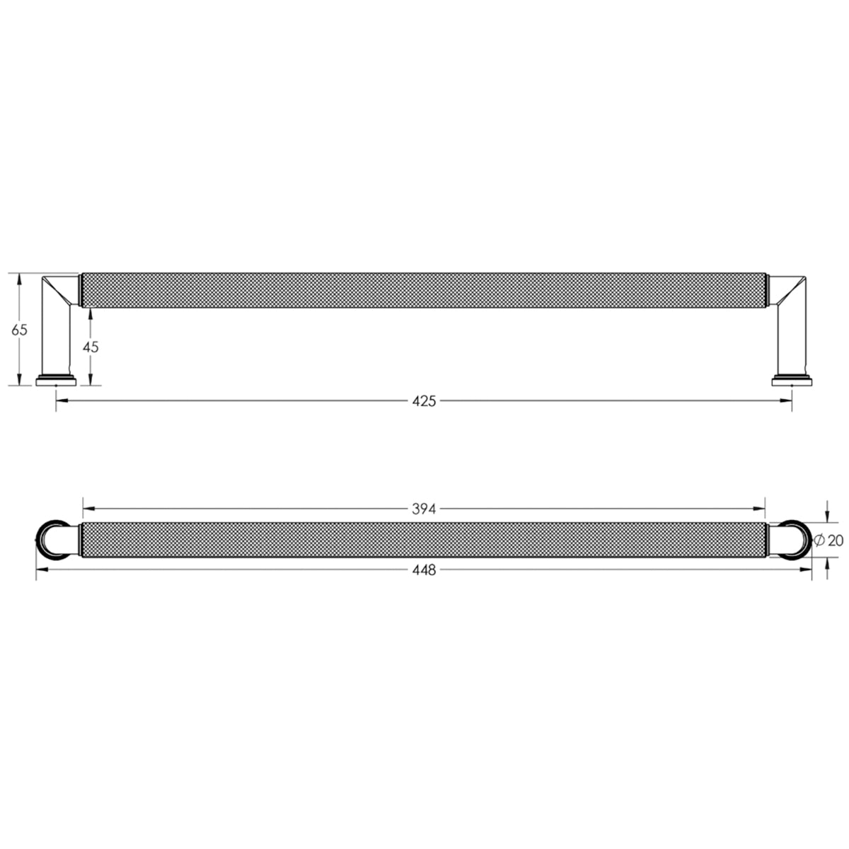 BURLINGTON PICCADILLY PULL HANDLE FACE 425HC 448x65x20 ABR